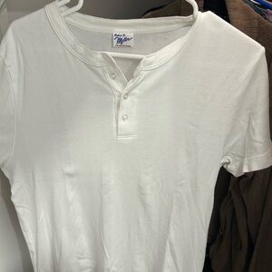 White Men's Henley Shirt by Abrand